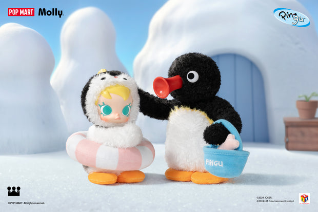 POP MART Baby Molly × Pingu Happy Fishing Series-Vinyl Plush Pendant Blind Box