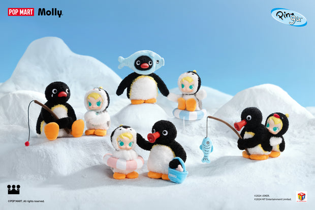 POP MART Baby Molly × Pingu Happy Fishing Series-Vinyl Plush Pendant Blind Box